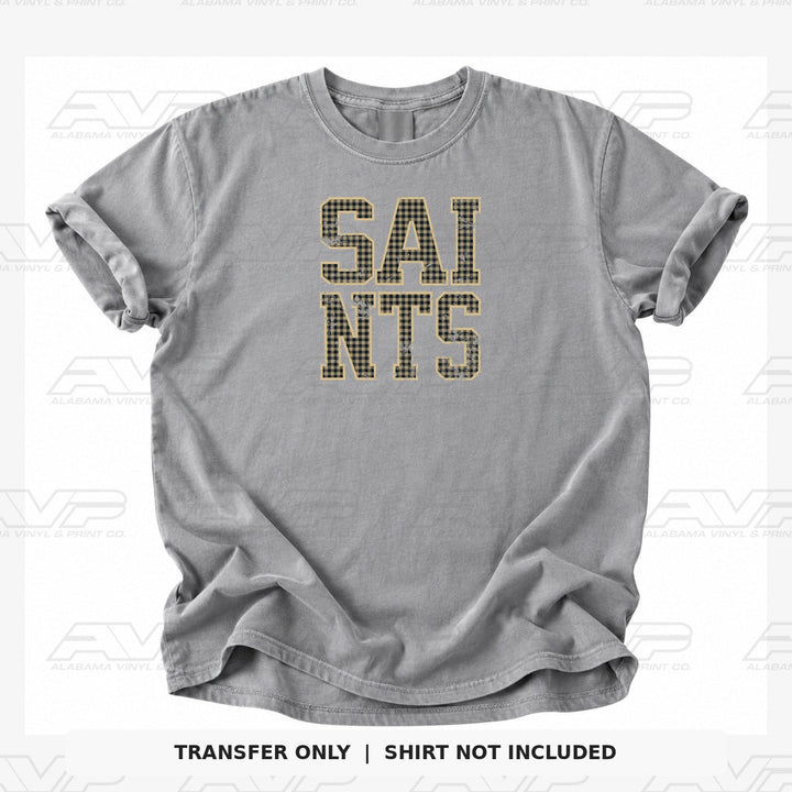 New Orleans Saints Gingham Alabama Vinyl & Print Co.