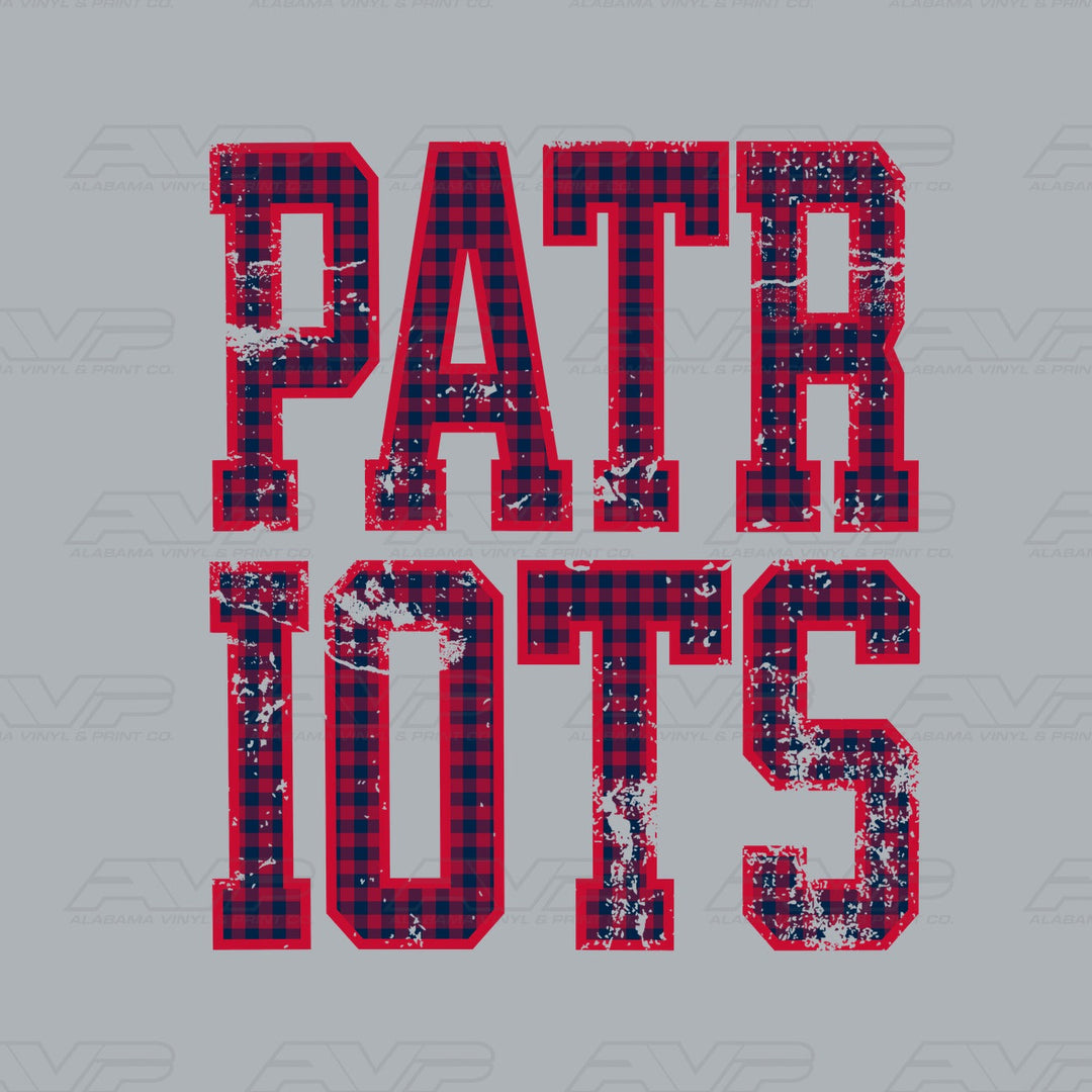 New England Patriots Gingham Alabama Vinyl & Print Co.