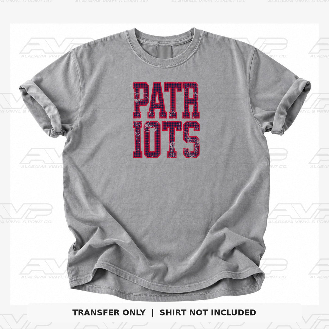 New England Patriots Gingham Alabama Vinyl & Print Co.