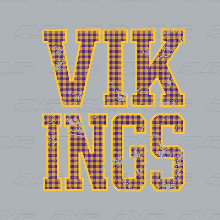 Minnesota Vikings Gingham Alabama Vinyl & Print Co.