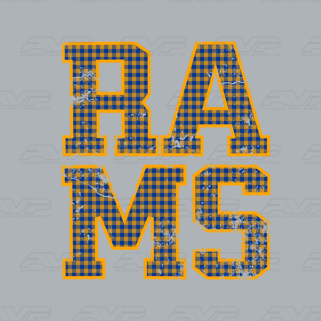 Los Angeles Rams Gingham Alabama Vinyl & Print Co.