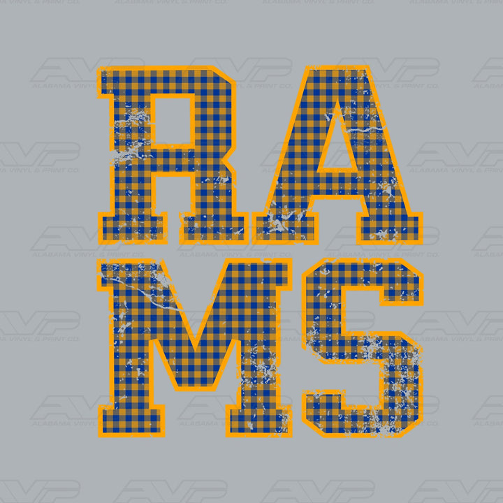 Los Angeles Rams Gingham Alabama Vinyl & Print Co.