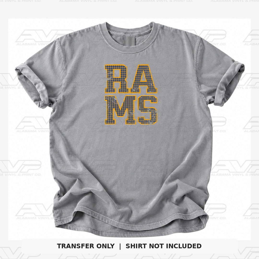 Los Angeles Rams Gingham Alabama Vinyl & Print Co.