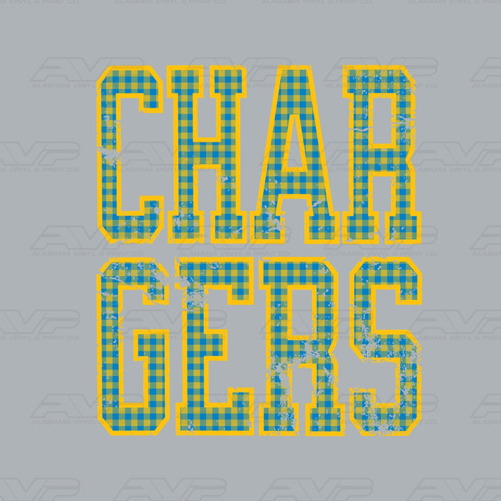 Los Angeles Chargers Gingham Alabama Vinyl & Print Co.