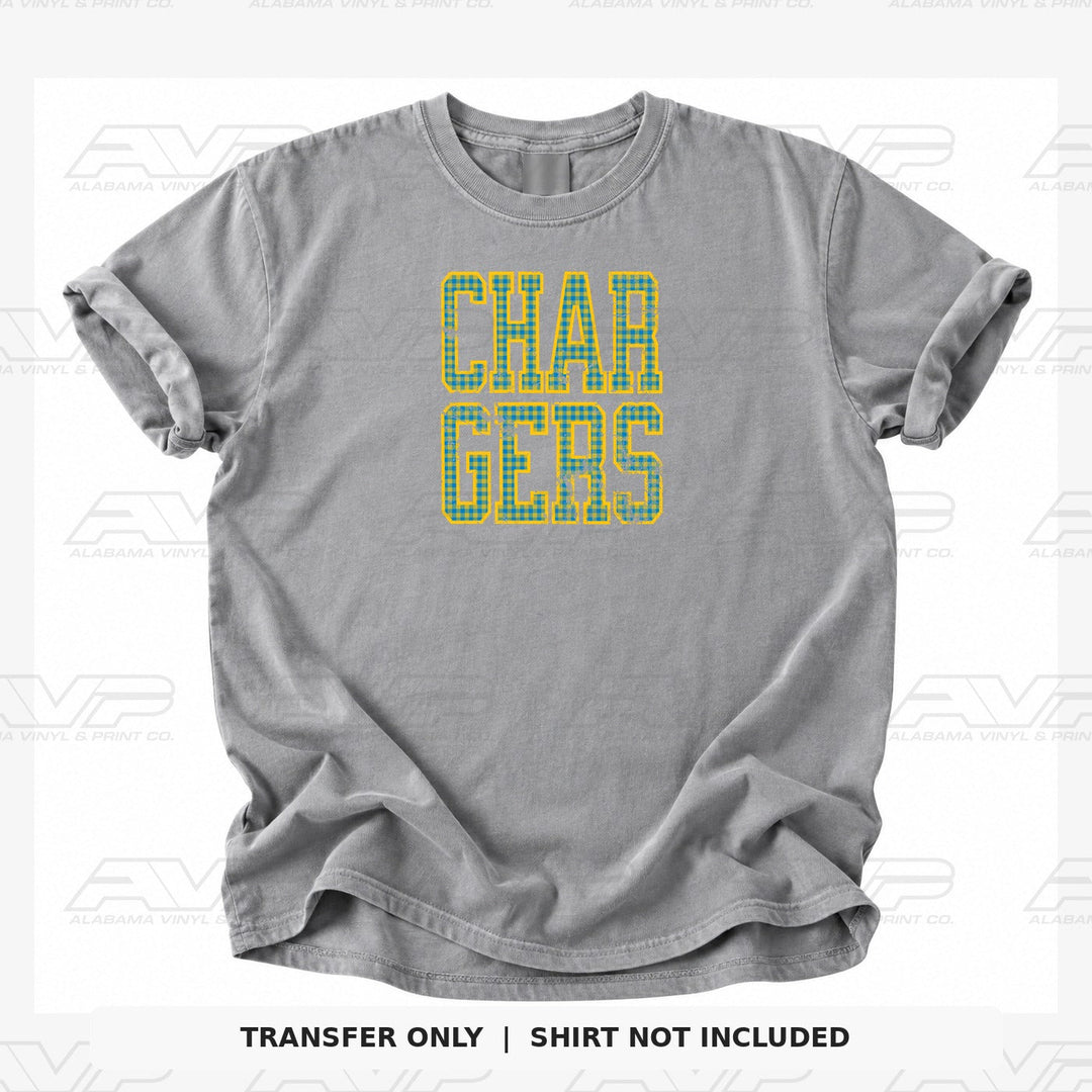 Los Angeles Chargers Gingham Alabama Vinyl & Print Co.