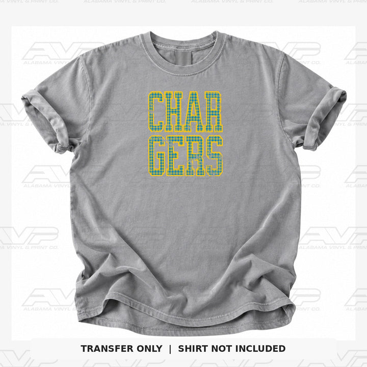 Los Angeles Chargers Gingham Alabama Vinyl & Print Co.