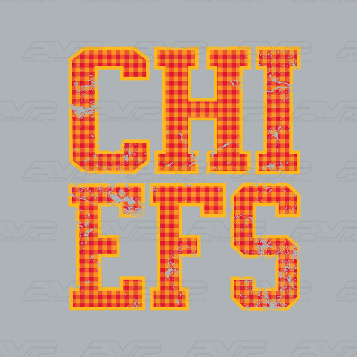Kansas City Chiefs Gingham Alabama Vinyl & Print Co.