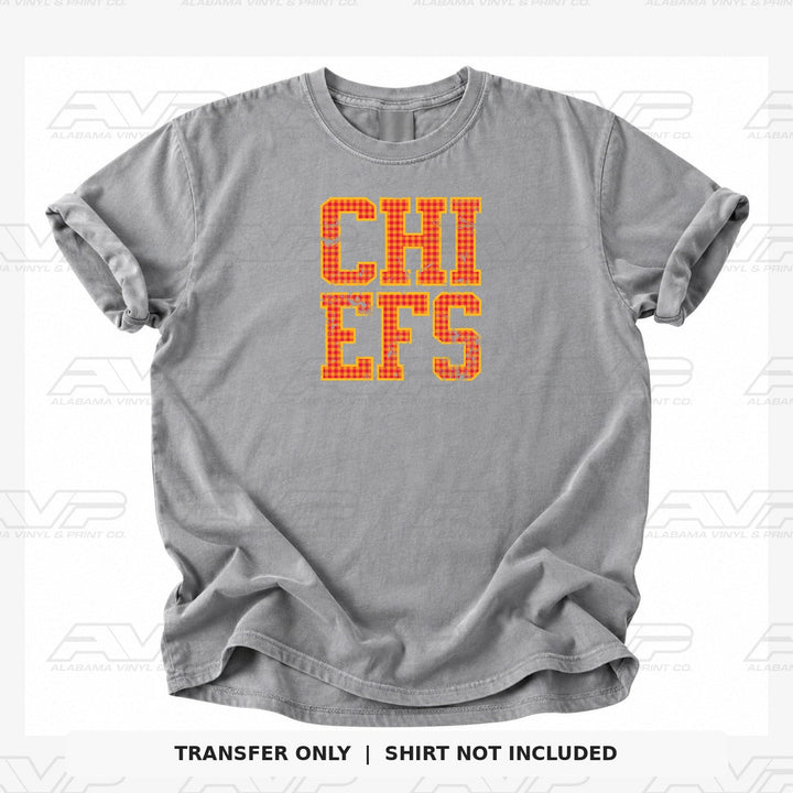 Kansas City Chiefs Gingham Alabama Vinyl & Print Co.