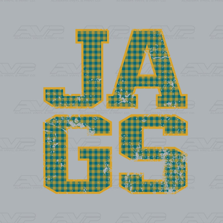 Jacksonville Jaguars Gingham Alabama Vinyl & Print Co.
