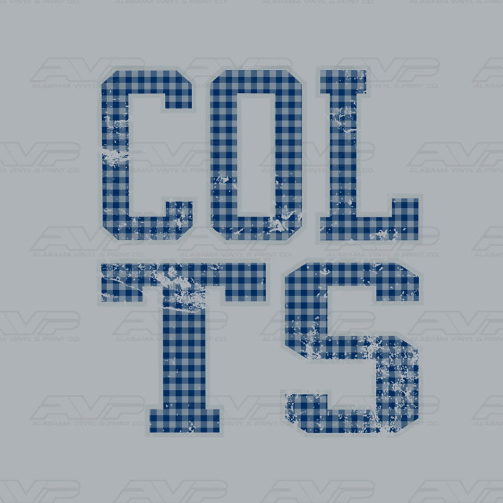 Indianapolis Colts Gingham Alabama Vinyl & Print Co.