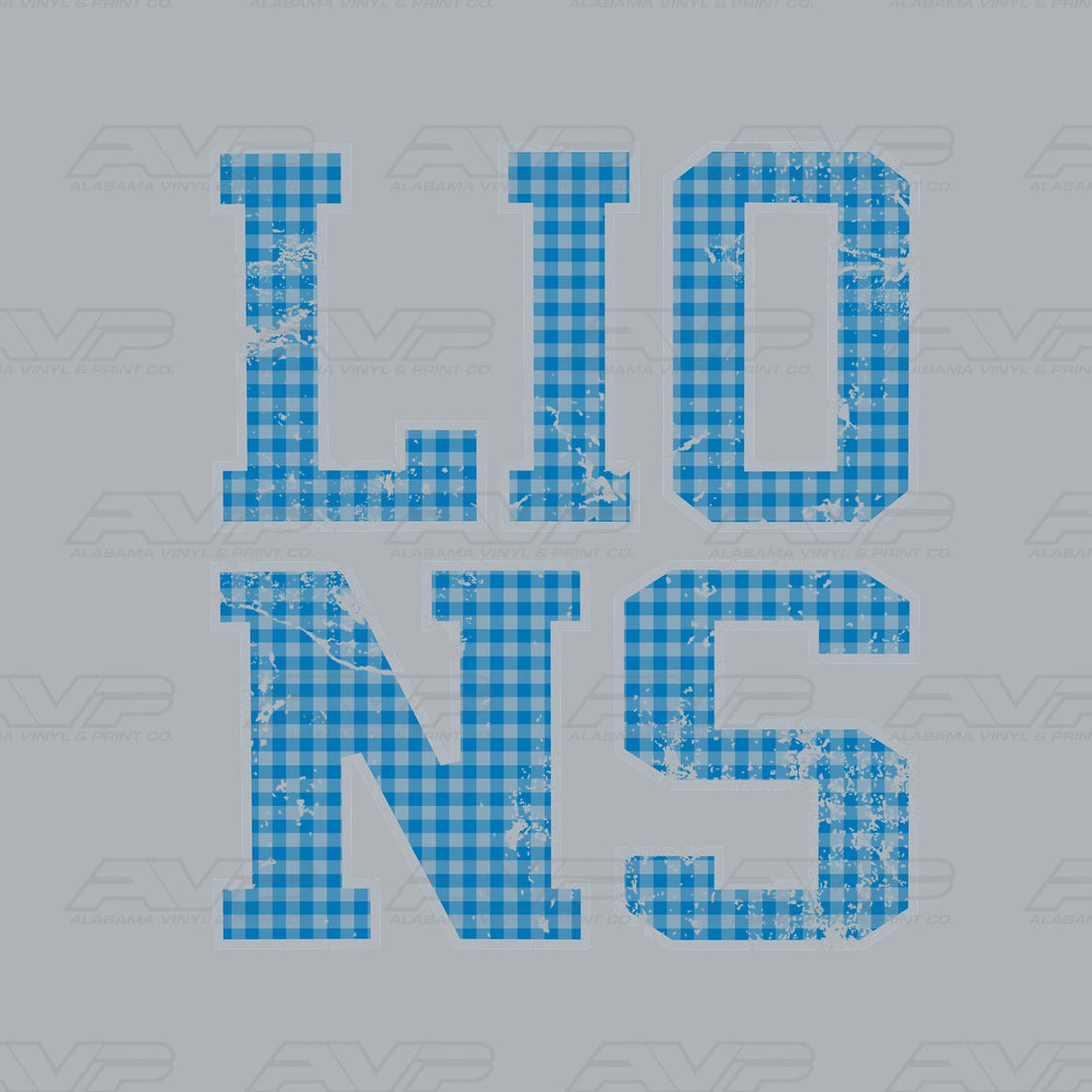 Detroit Lions Gingham Alabama Vinyl & Print Co.