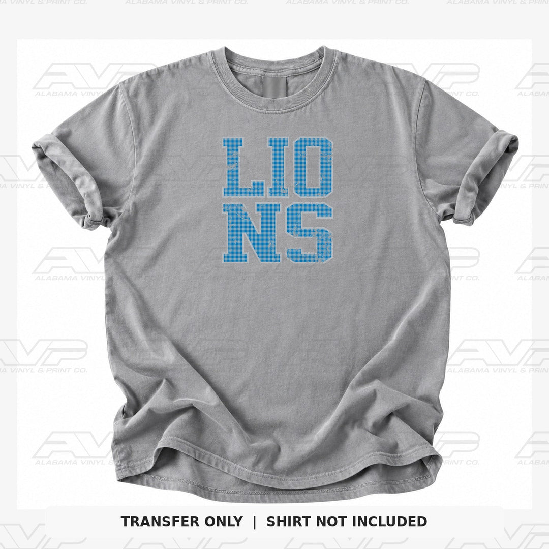 Detroit Lions Gingham Alabama Vinyl & Print Co.