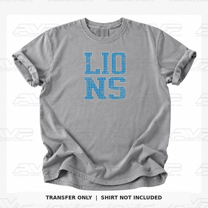 Detroit Lions Gingham Alabama Vinyl & Print Co.