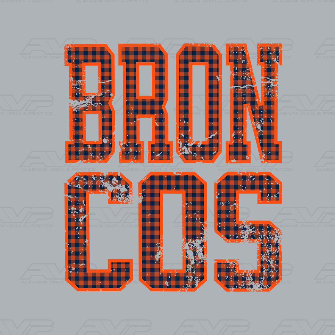 Denver Broncos Gingham Alabama Vinyl & Print Co.