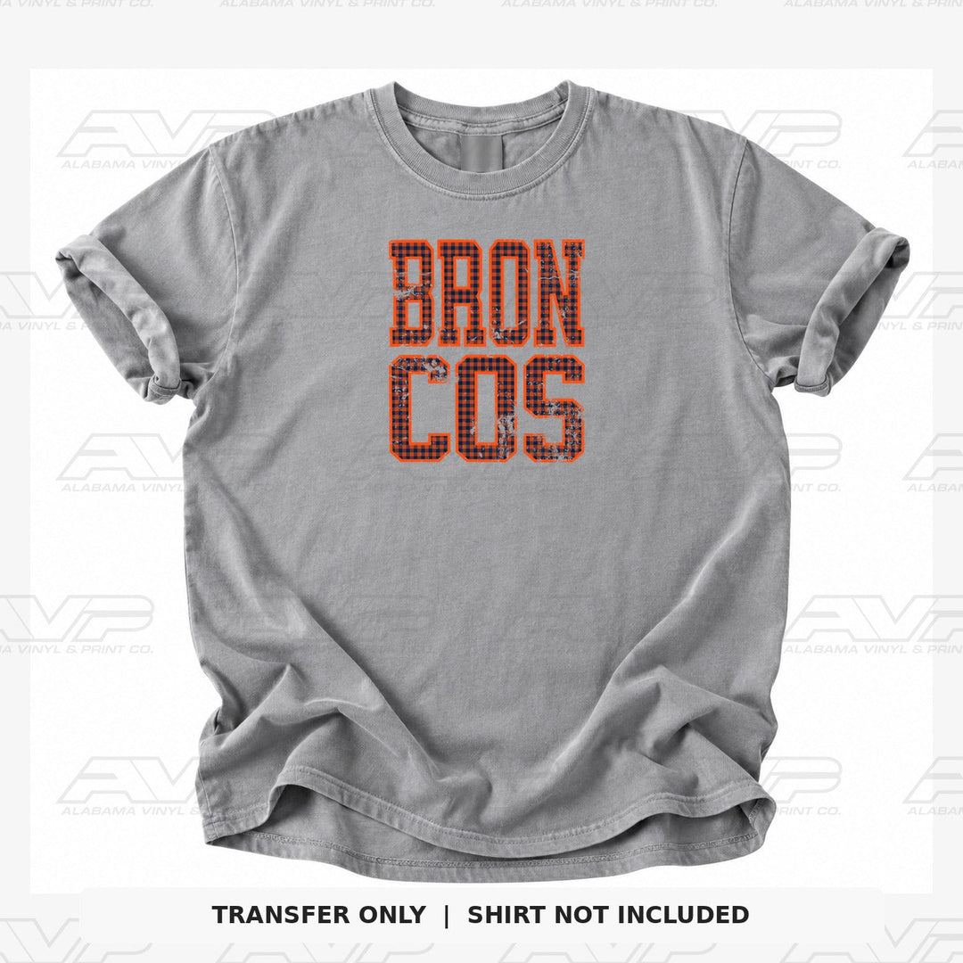 Denver Broncos Gingham Alabama Vinyl & Print Co.