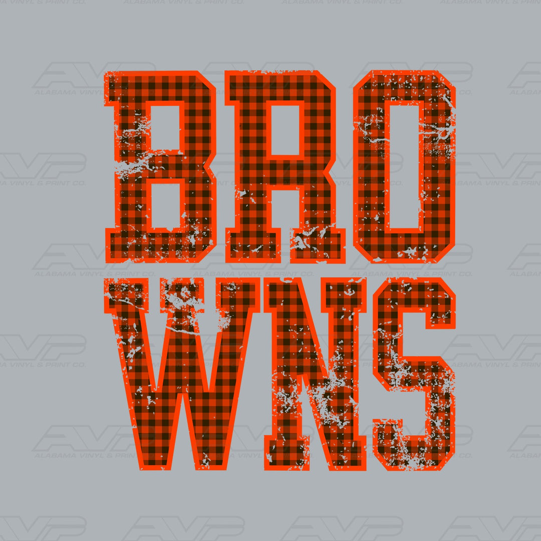 Cleveland Browns Gingham Alabama Vinyl & Print Co.