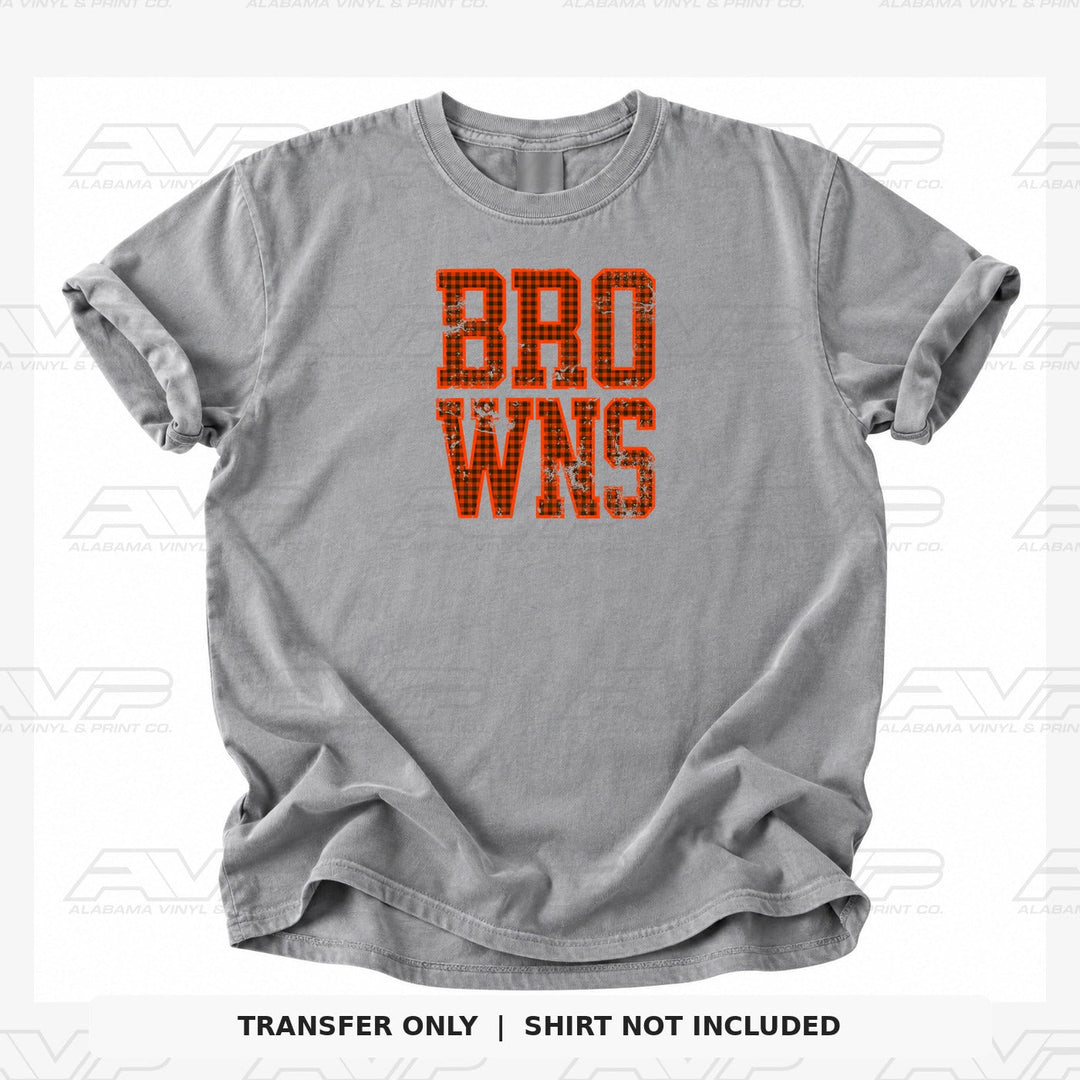 Cleveland Browns Gingham Alabama Vinyl & Print Co.