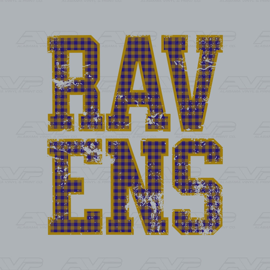 Baltimore Ravens Gingham Alabama Vinyl & Print Co.