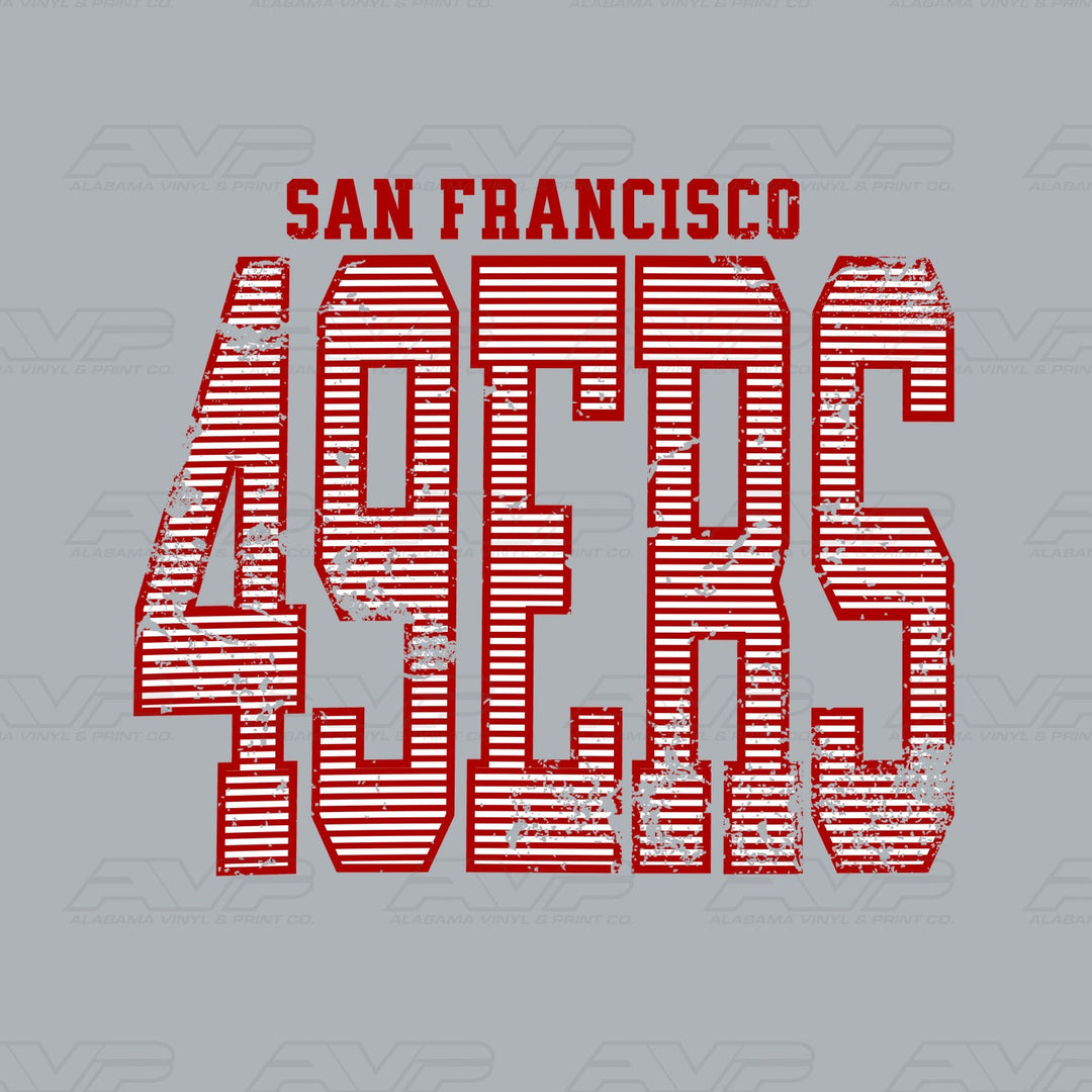 San Francisco 49ers Stripes Duplicate 2 Alabama Vinyl & Print Co.