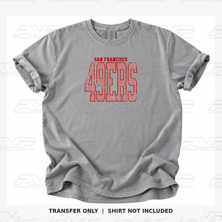 San Francisco 49ers Stripes Duplicate 2 Alabama Vinyl & Print Co.