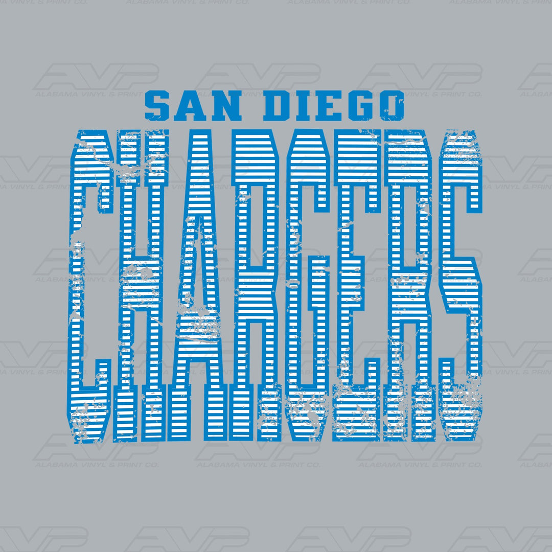 Los Angeles Chargers Stripes Alabama Vinyl & Print Co.