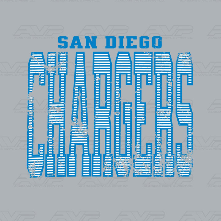 Los Angeles Chargers Stripes Alabama Vinyl & Print Co.