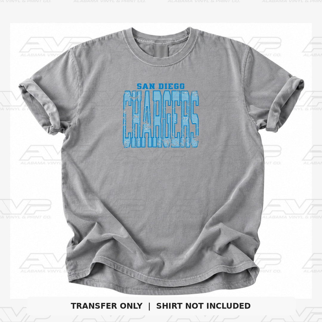 Los Angeles Chargers Stripes Alabama Vinyl & Print Co.