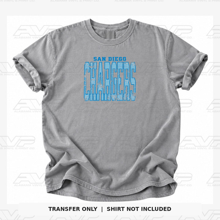 Los Angeles Chargers Stripes Alabama Vinyl & Print Co.