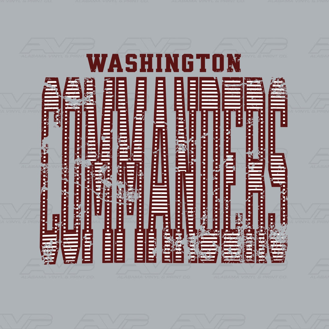 Washington Commanders Stripes Alabama Vinyl & Print Co.