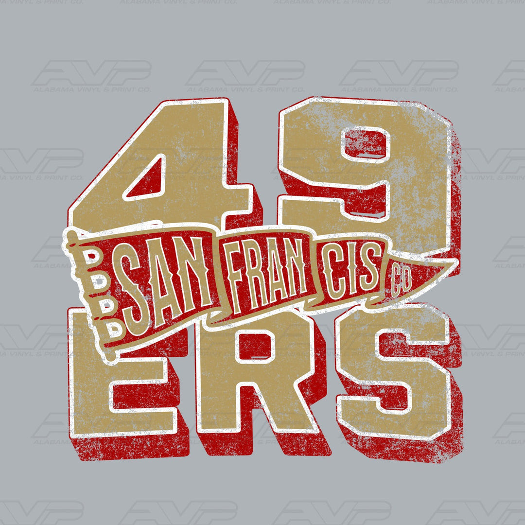 San Francisco 49ers Pennant Alabama Vinyl & Print Co.