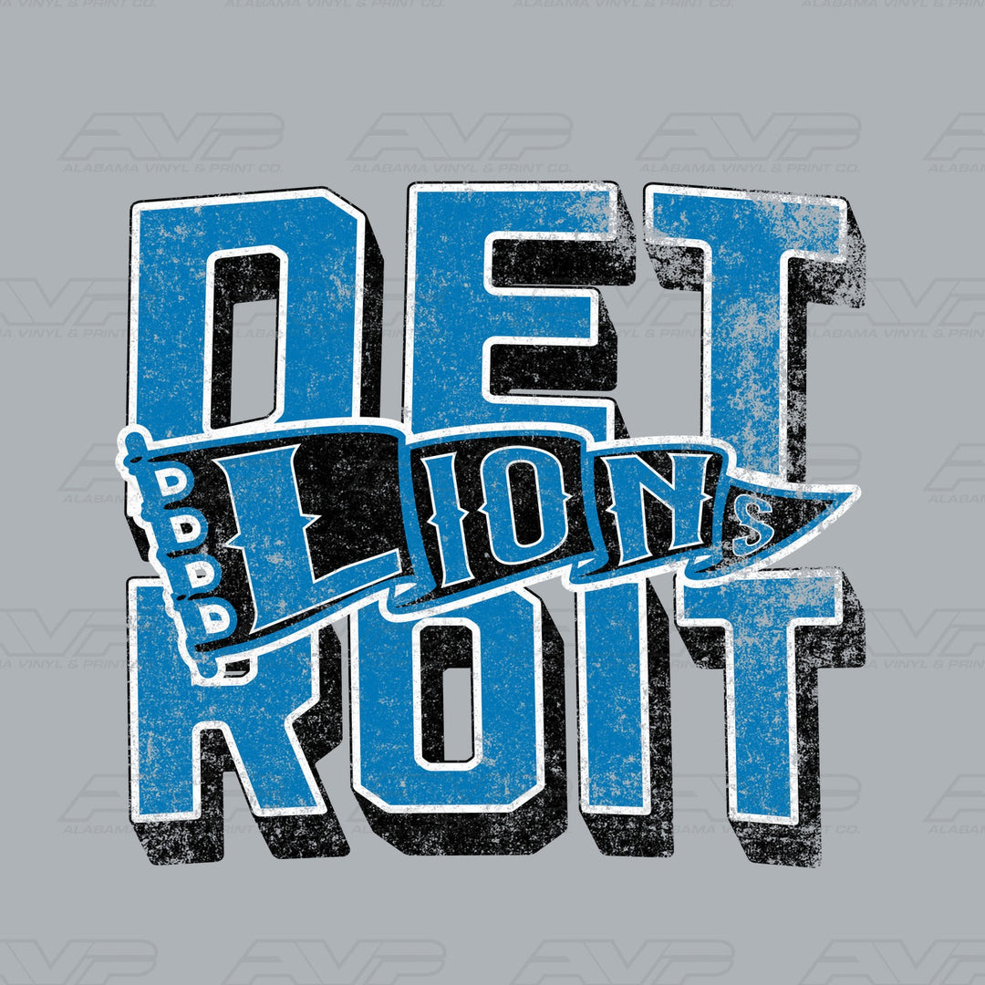 Detroit Lions Pennant Alabama Vinyl & Print Co.