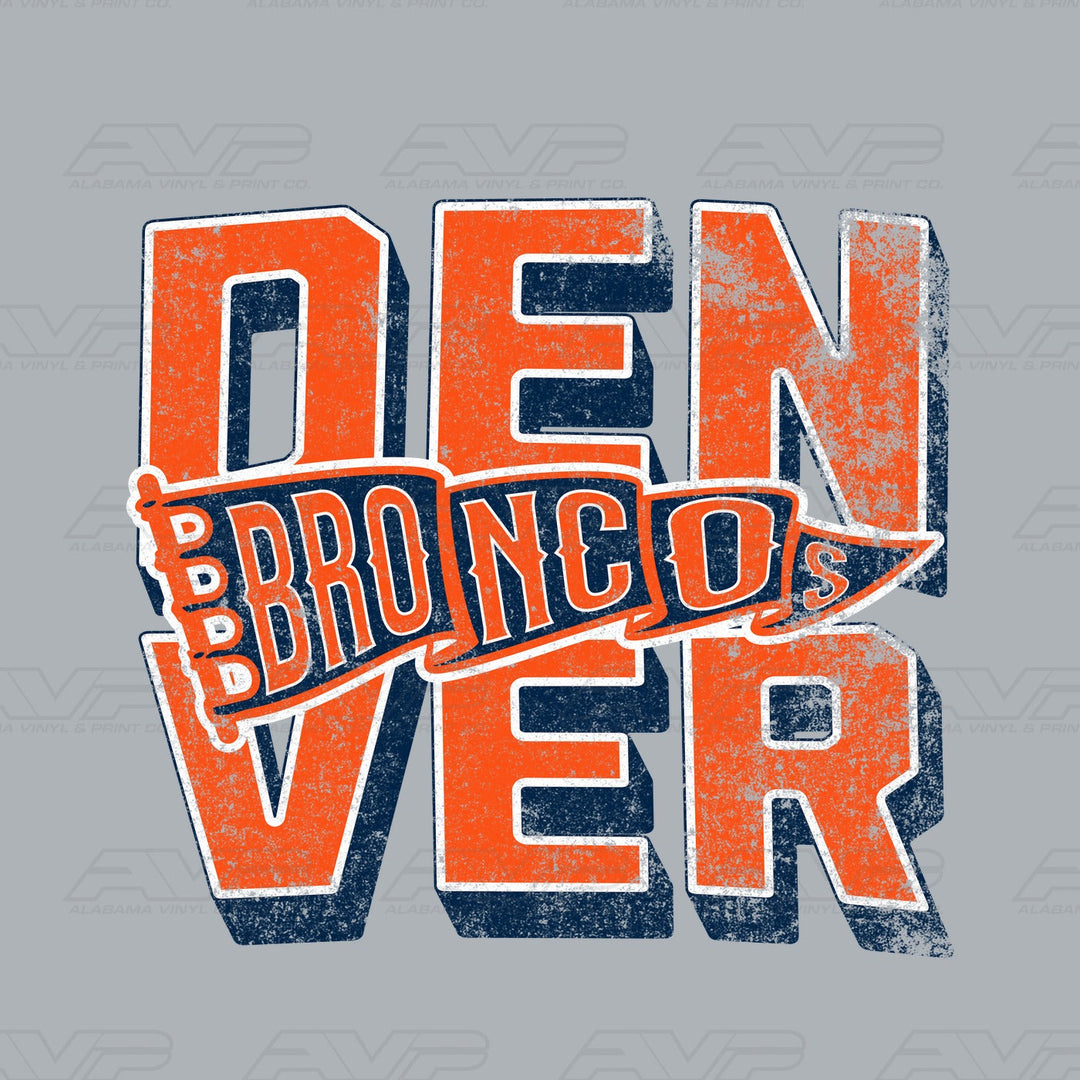 Denver Broncos Pennant Alabama Vinyl & Print Co.