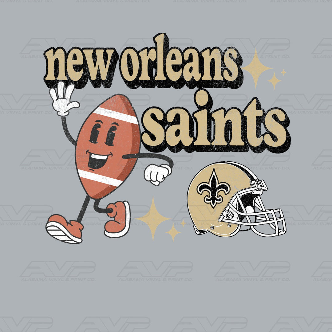 New Orleans Saints Cartoon Football Alabama Vinyl & Print Co.