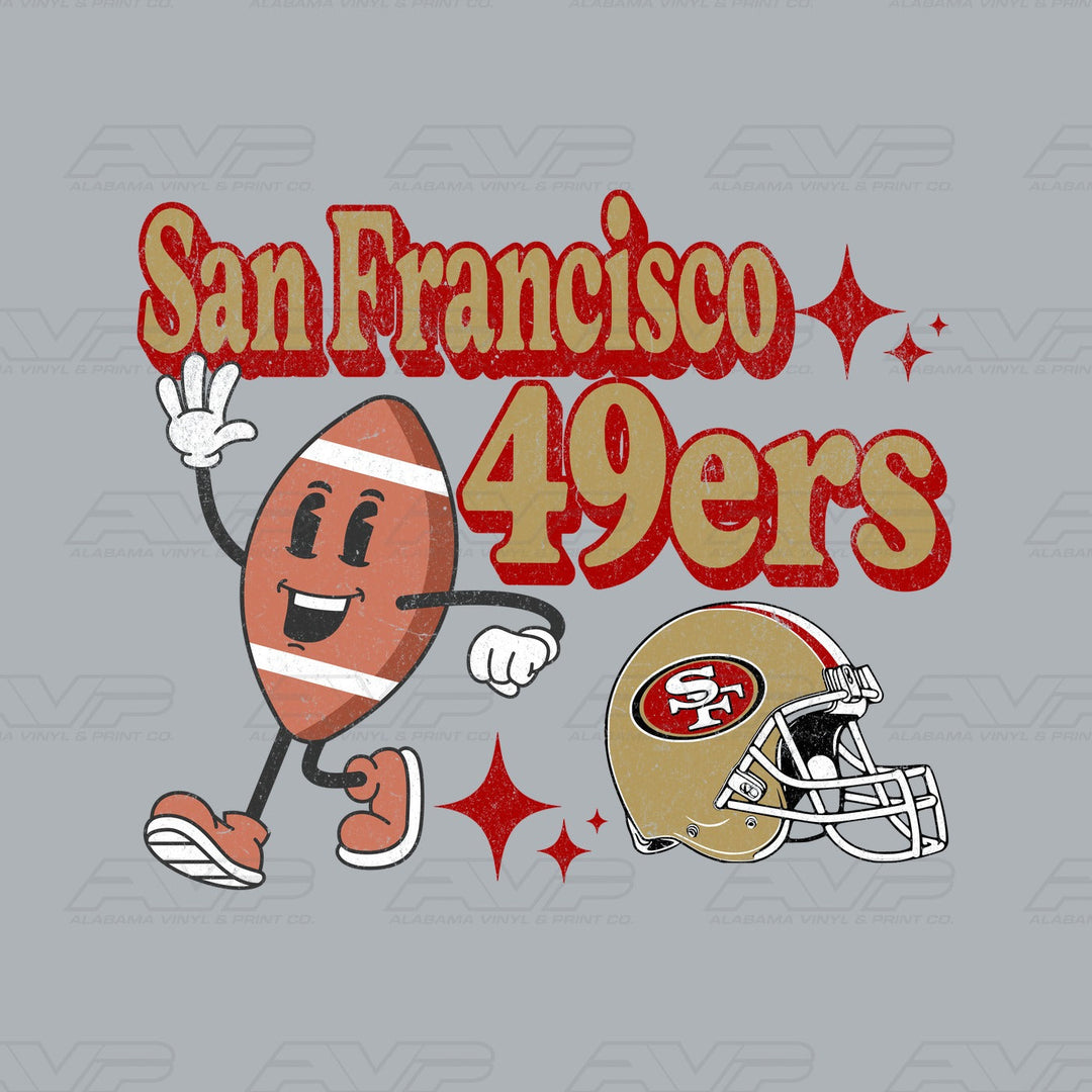 San Francisco 49ers Cartoon Football Alabama Vinyl & Print Co.