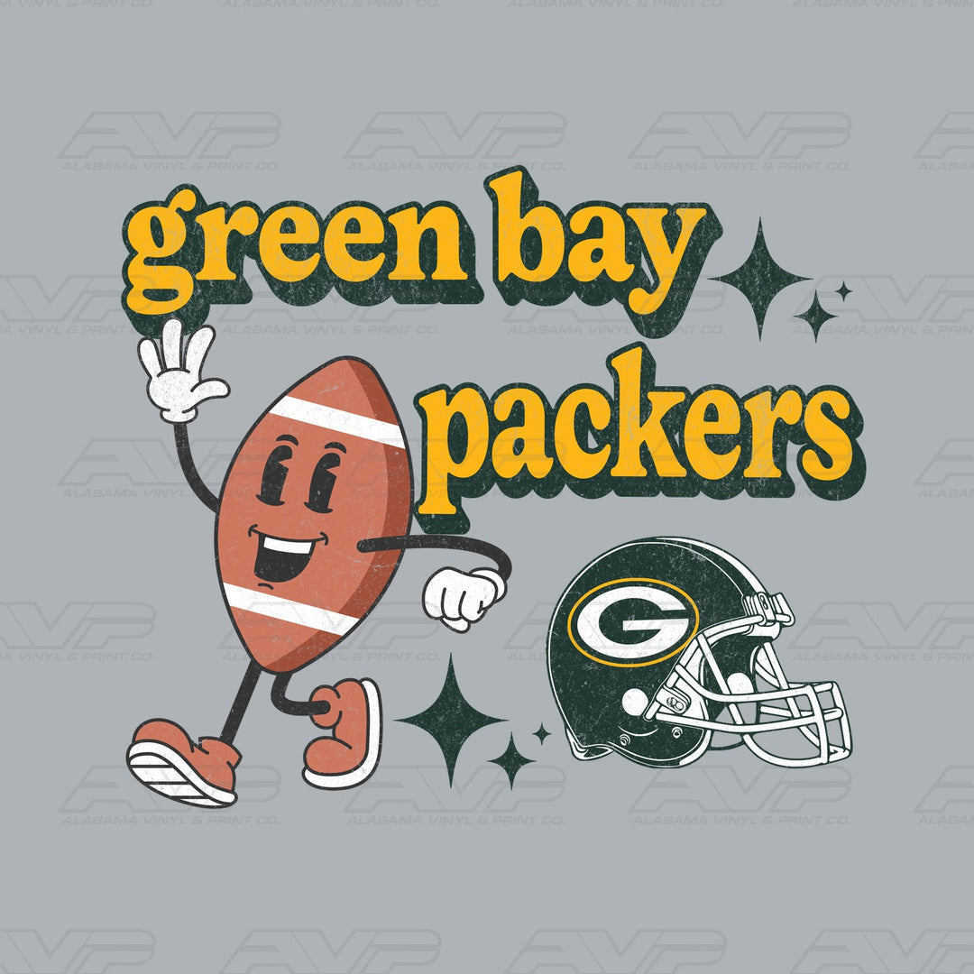 Green Bay Packers Cartoon Football Alabama Vinyl & Print Co.