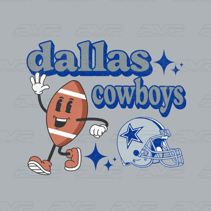 Dallas Cowboys Cartoon Football Alabama Vinyl & Print Co.