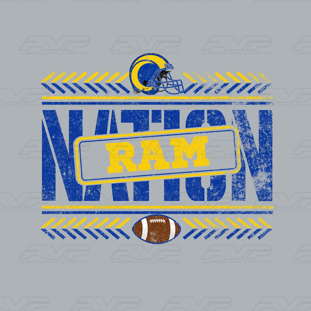 Los Angeles Rams Ram Nation Distressed Alabama Vinyl & Print Co.