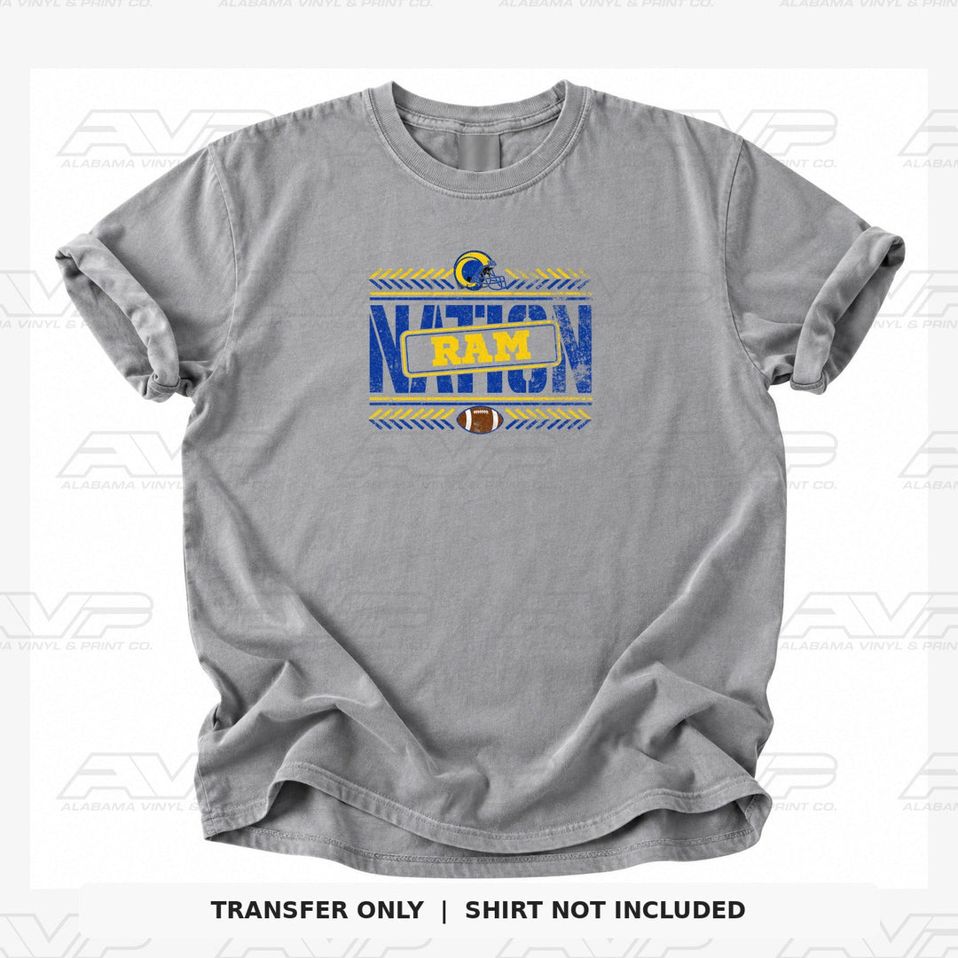 Los Angeles Rams Ram Nation Distressed Alabama Vinyl & Print Co.