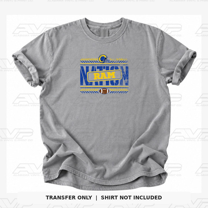 Los Angeles Rams Ram Nation Distressed Alabama Vinyl & Print Co.