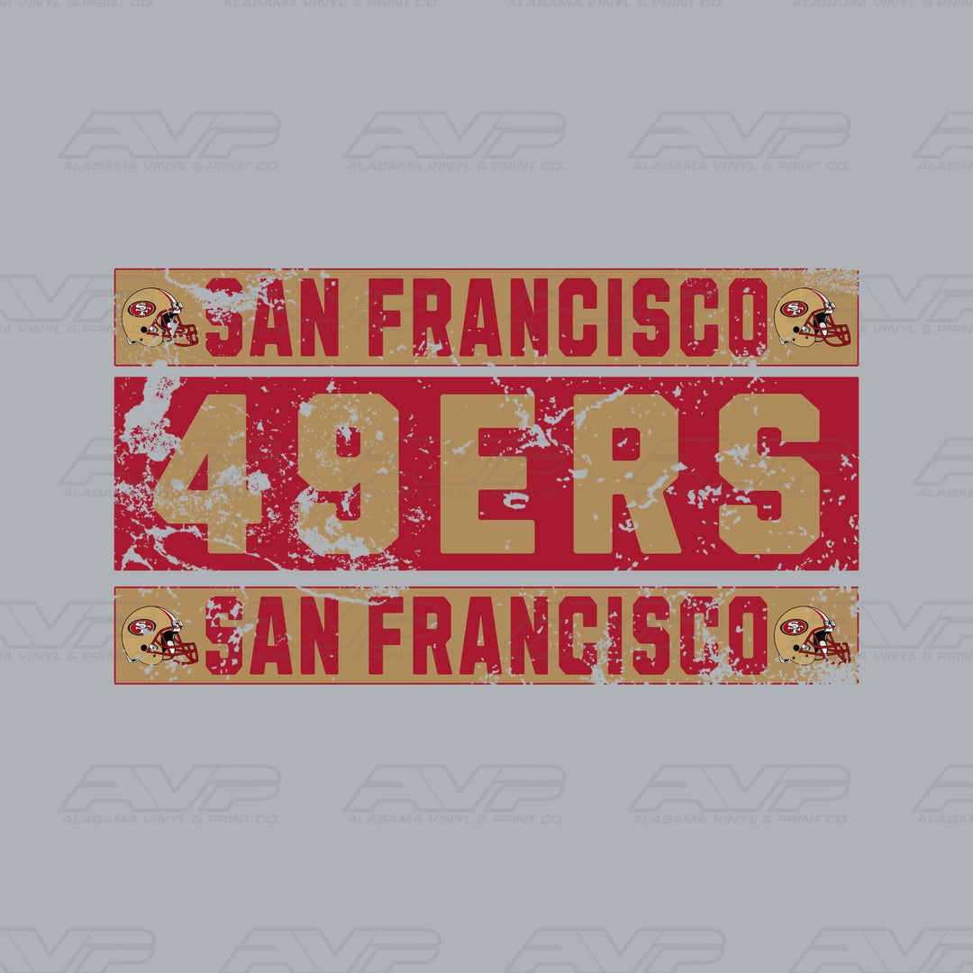 San Francisco 49ers Grunge Alabama Vinyl & Print Co.