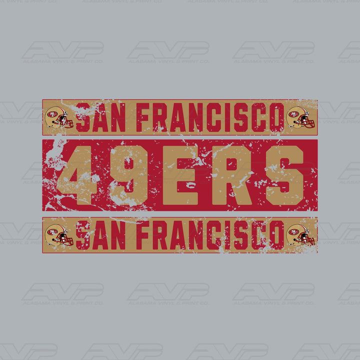 San Francisco 49ers Grunge Alabama Vinyl & Print Co.