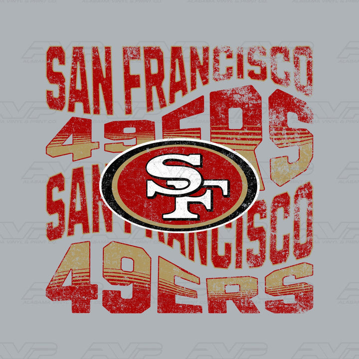 San Francisco 49ers San Fran Wavy Alabama Vinyl & Print Co.