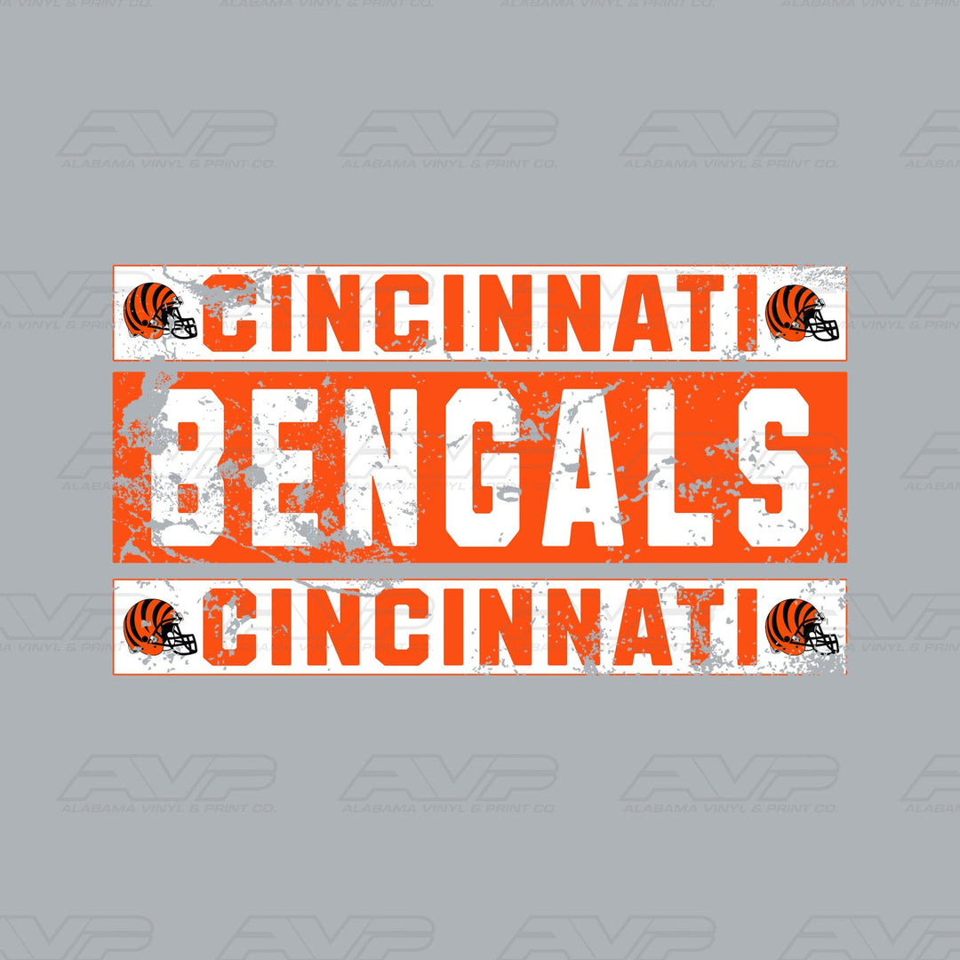 Cincinnati Bengals Grunge Alabama Vinyl & Print Co.