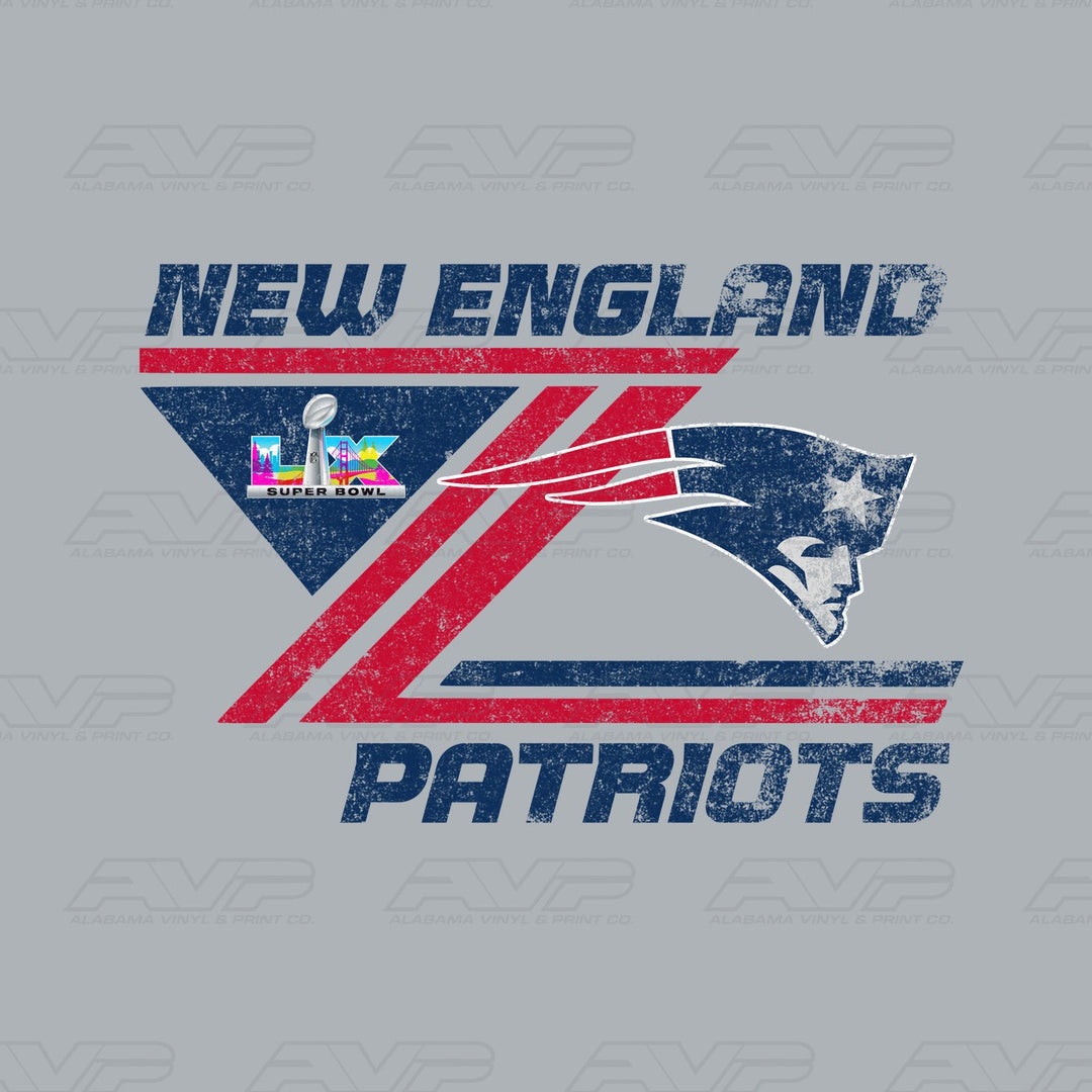 New England Patriots NE Distressed SB Alabama Vinyl & Print Co.