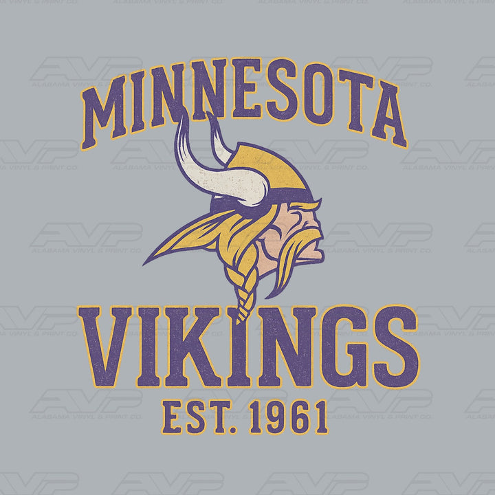 Minnesota Vikings Est 1961 Alabama Vinyl & Print Co.