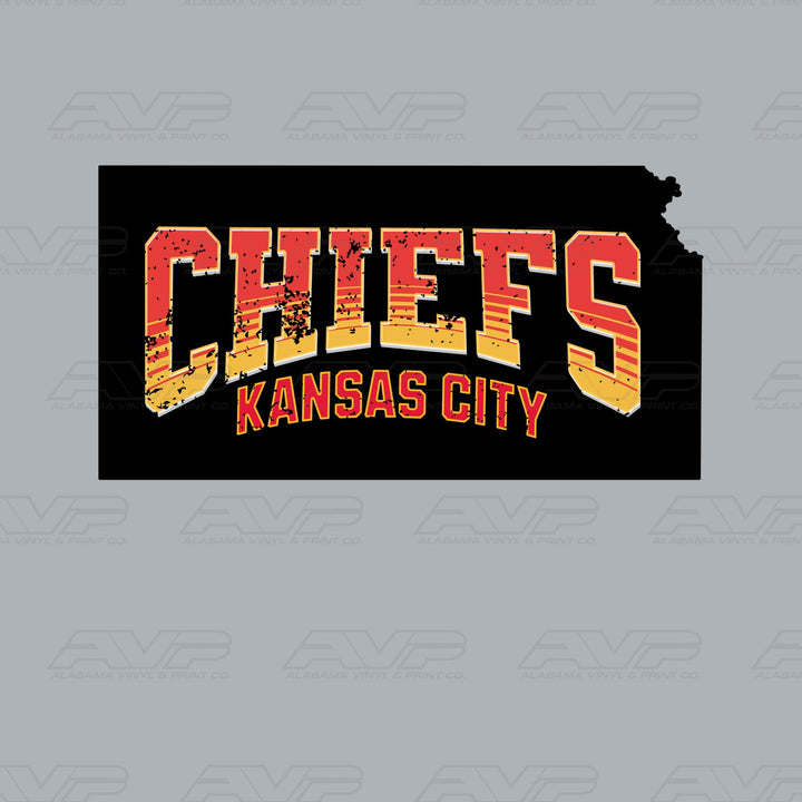 Kansas City Chiefs Distressed Alabama Vinyl & Print Co.