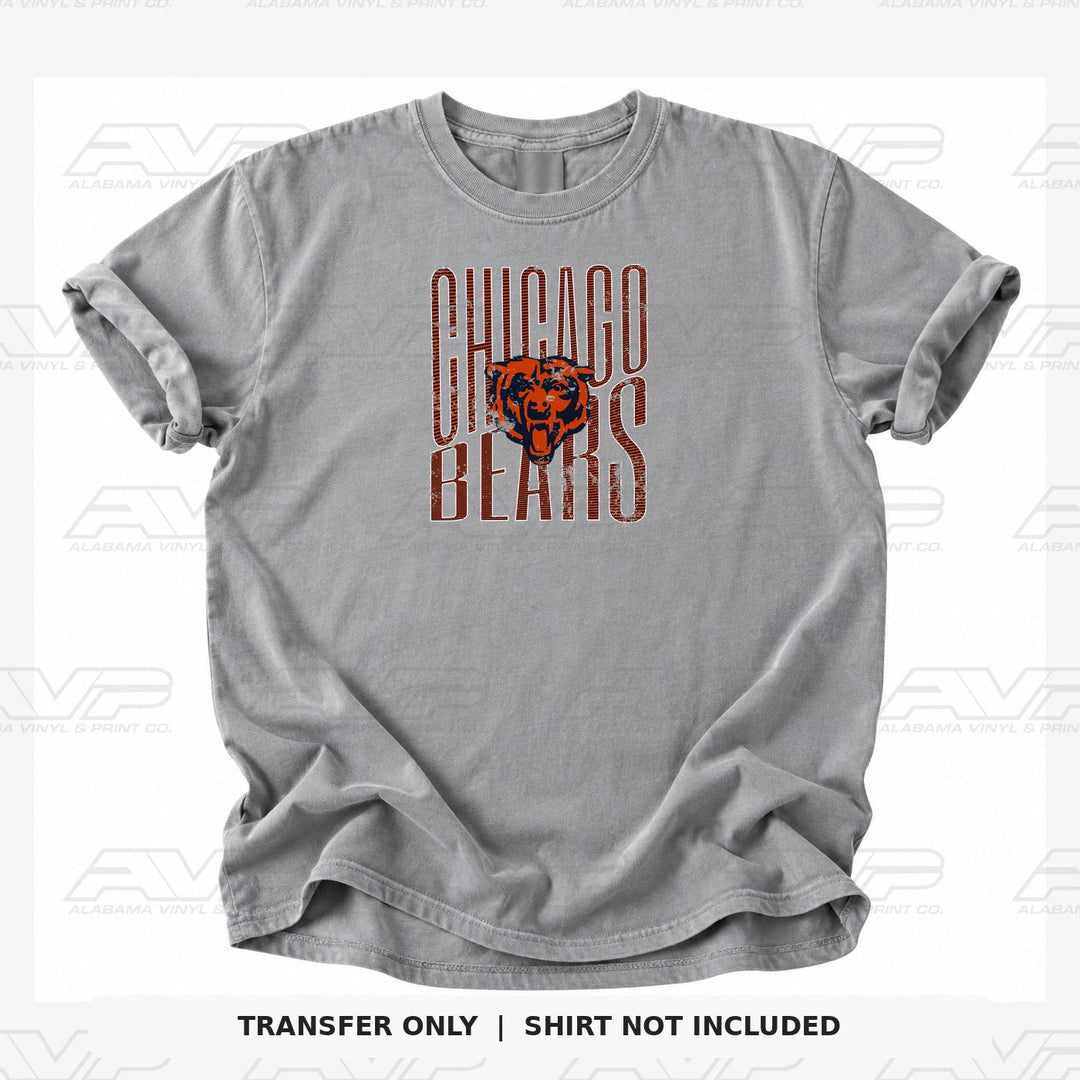 Chicago Bears Distressed Stripes Alabama Vinyl & Print Co.