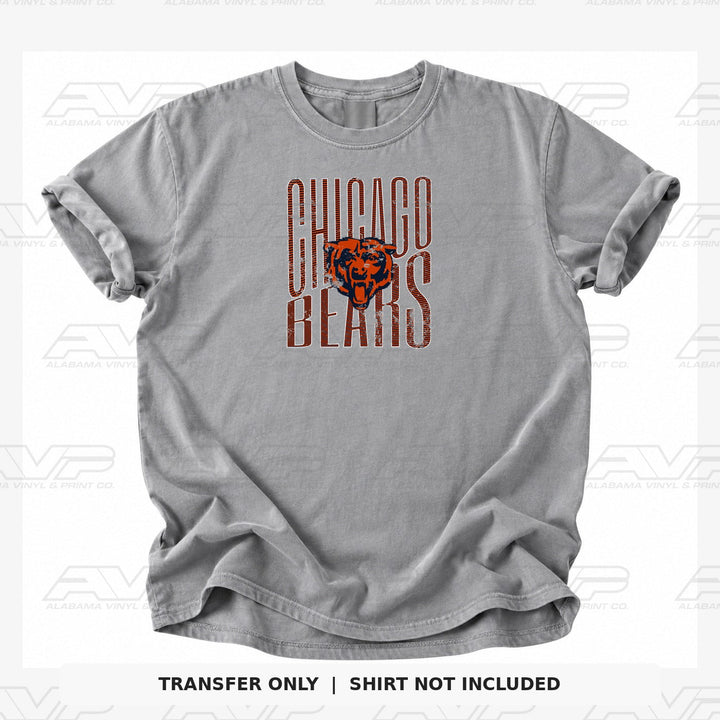 Chicago Bears Distressed Stripes Alabama Vinyl & Print Co.