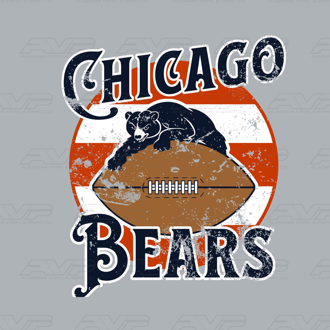 Chicago Bears Bear On Football Alabama Vinyl & Print Co.
