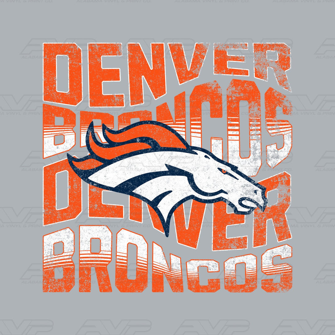 Denver Broncos Wavy Alabama Vinyl & Print Co.